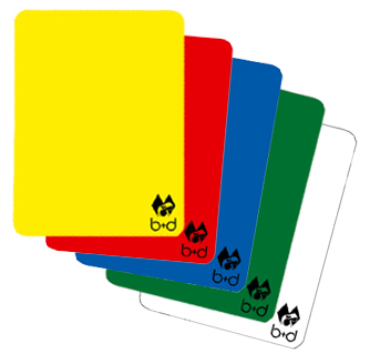 Schiedsrichter Karten Disziplinarkarten 5 Stück neongelb Soft PVC 