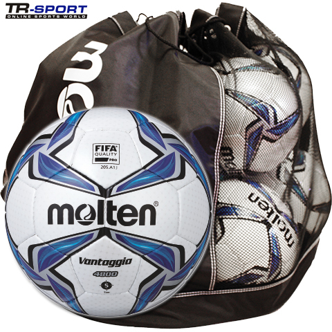 molten Klassik-Paket Fußball F5V4800 inkl. Ballsack